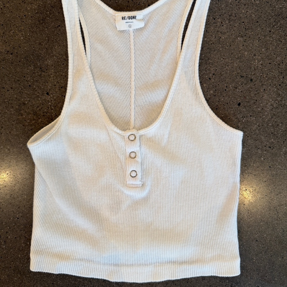 Re/Done Ribbed Crop Tank - Women's Small